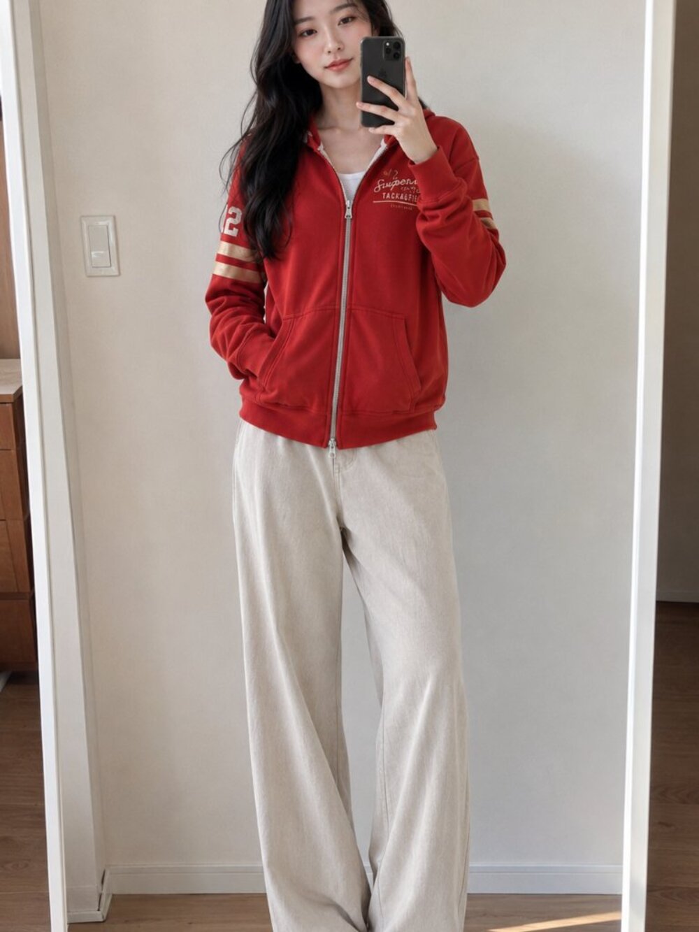 Superdry Red Track & Field Zip Hoodie Y2K Sporty Jacket US 8